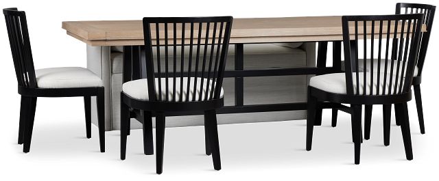 Southlake Two-tone Rectangular Table With 4 Side Chairs & Bench