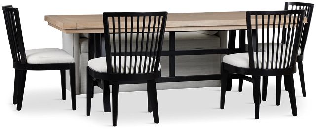 Southlake Two-tone Rectangular Table With 4 Side Chairs & Bench