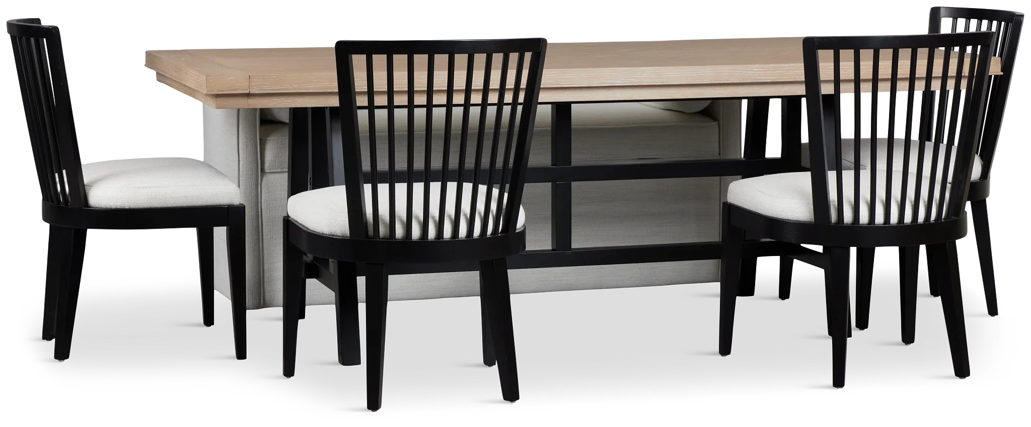 Southlake Two-tone Rectangular Table With 4 Side Chairs & Bench