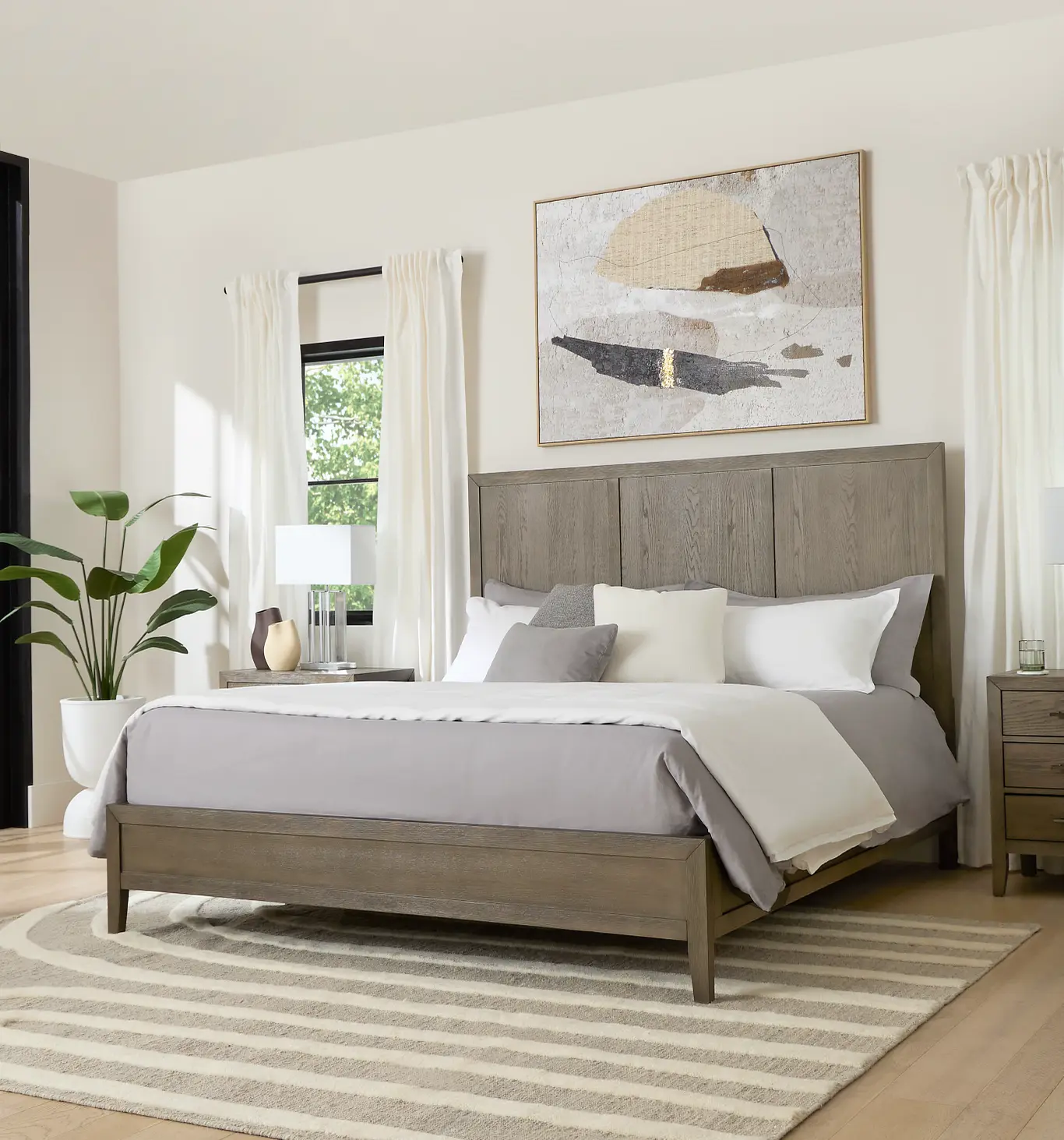 Alden Gray Wood Platform Bed Alden Gray Wood Platform Bed