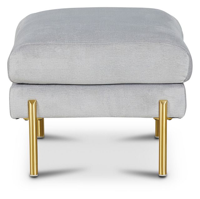 Bella Gray Velvet Ottoman