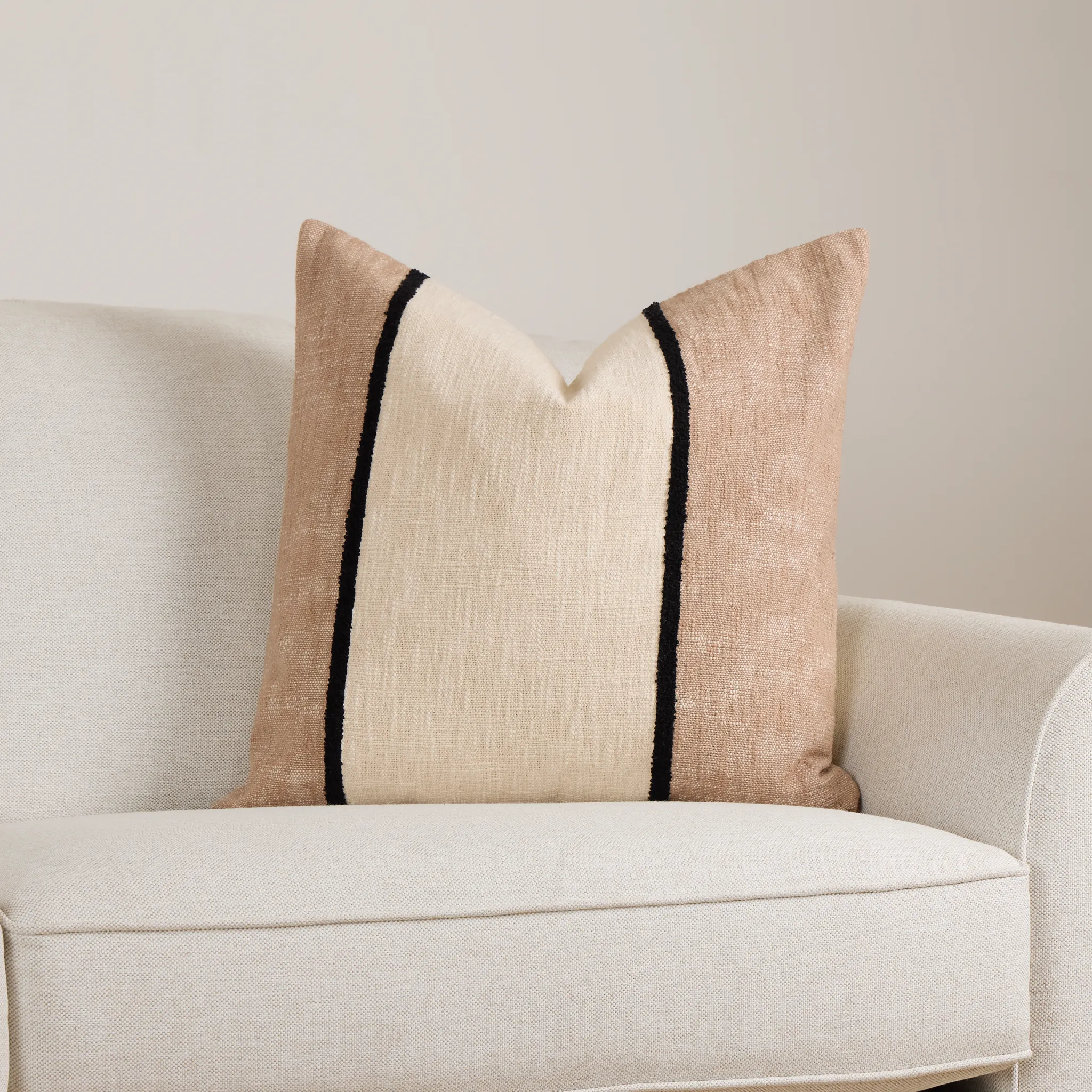 Khalil Ivory 24" Square Accent Pillow