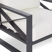 Linear Dark Gray White Aluminum Chair