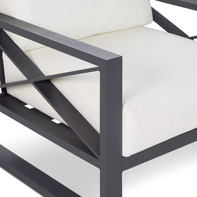 Linear Dark Gray White Aluminum Chair (5)