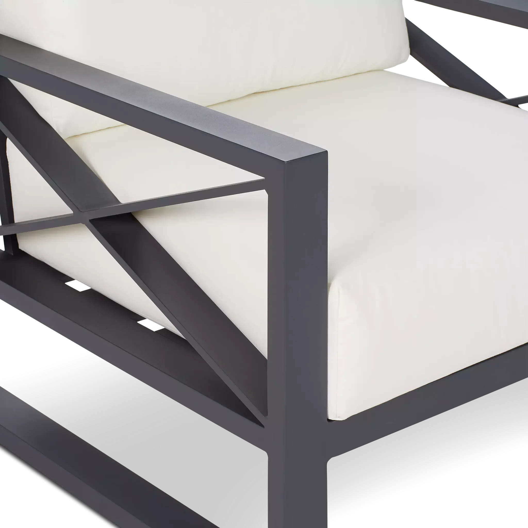 Linear Dark Gray White Aluminum Chair