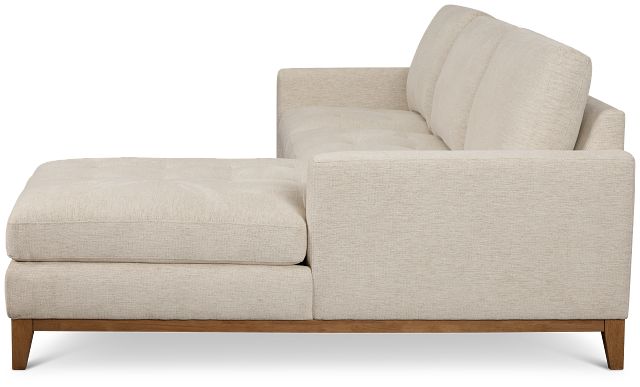 Maisie Light Beige Fabric Right Chaise Sectional