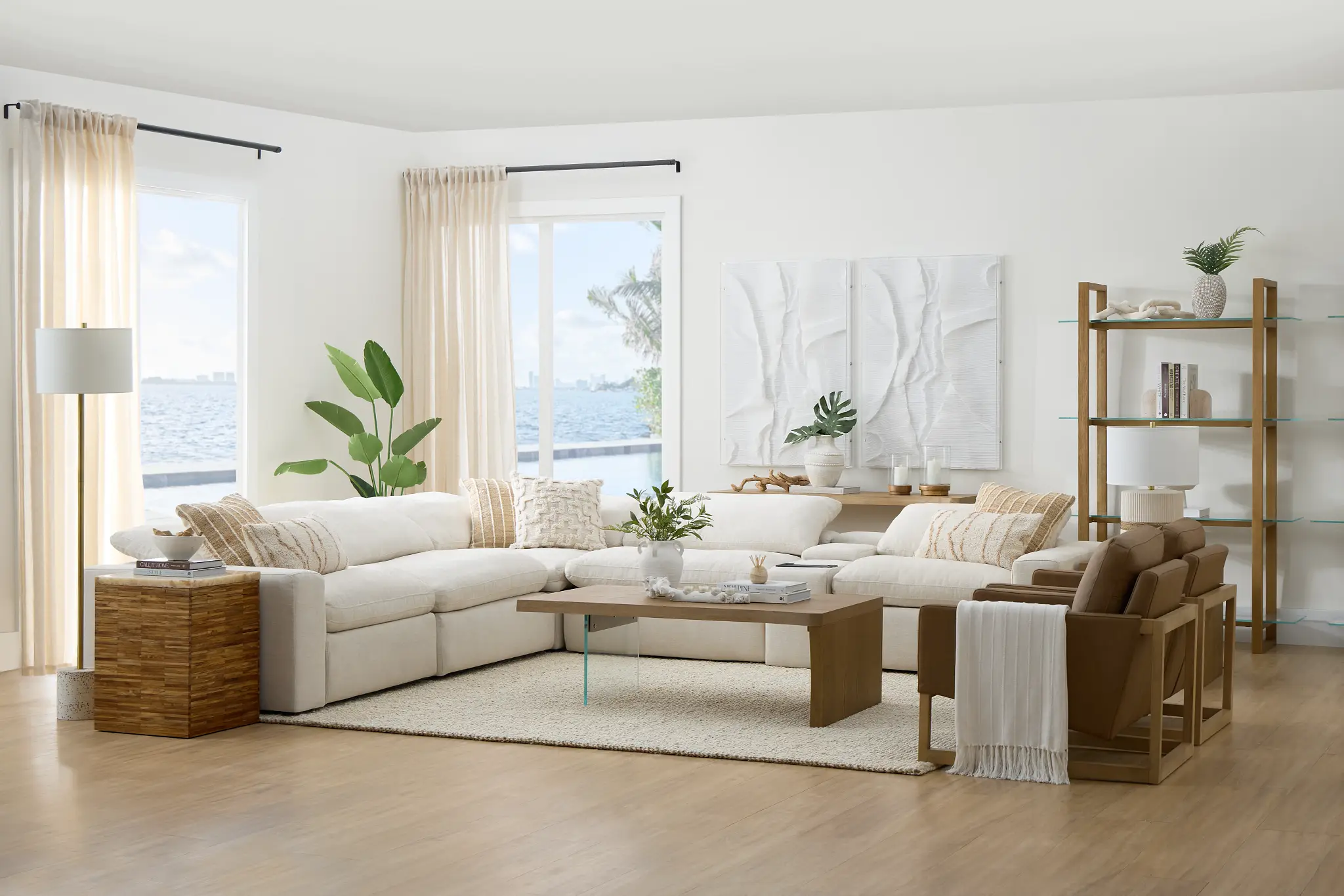 Drift Light Beige Fabric Medium Triple Power 2-arm Sectional Drift Light Beige Fabric Medium Triple Power 2-arm Sectional