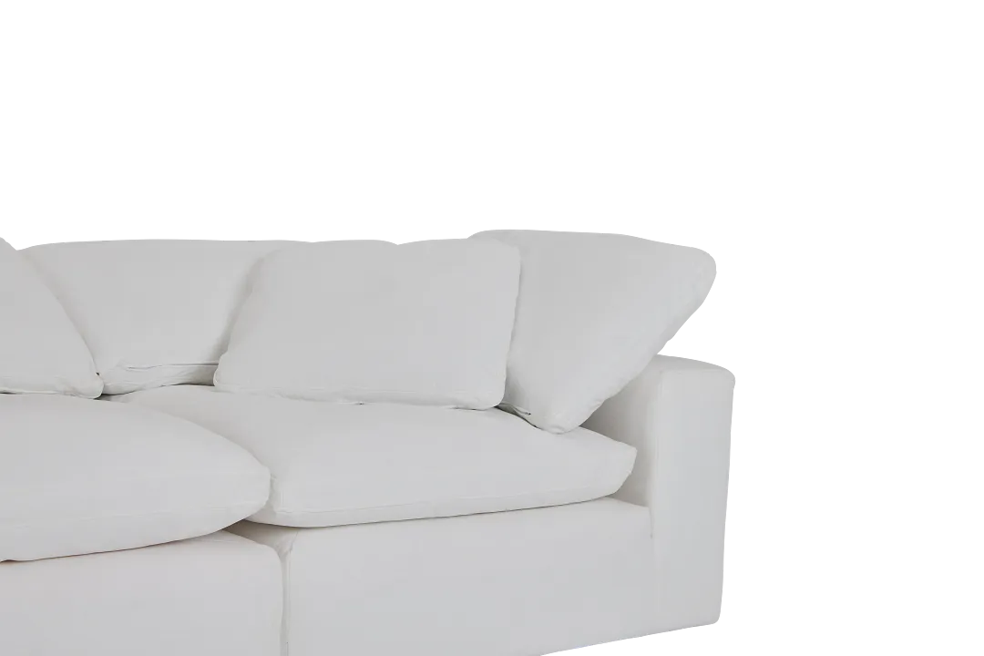 Nixon White Fabric 2-piece Modular Sofa