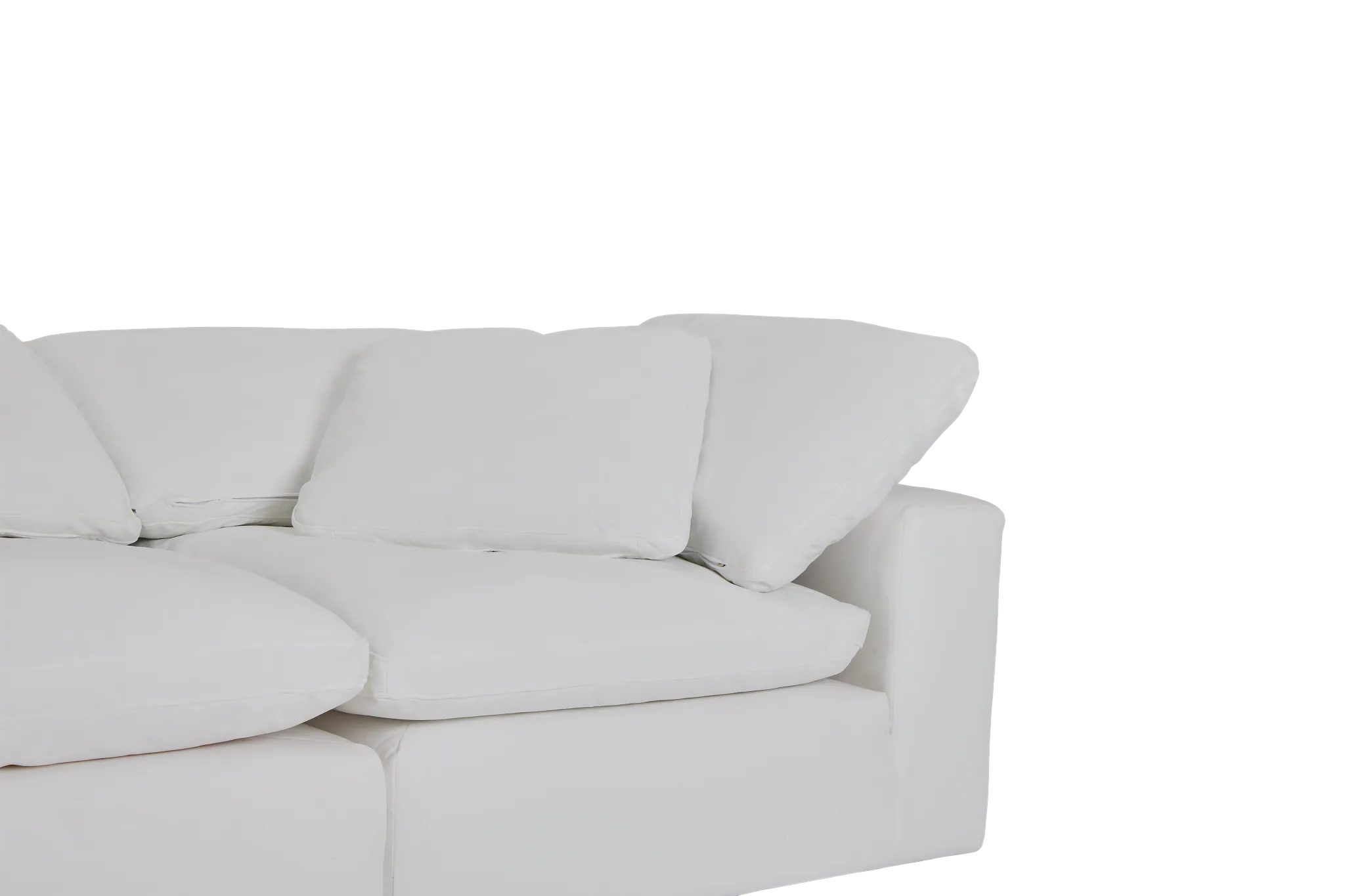 Nixon White Fabric 2-piece Modular Sofa