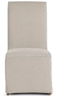 Harbor Light Beige Long Slipcover Chair With Light Tone Leg