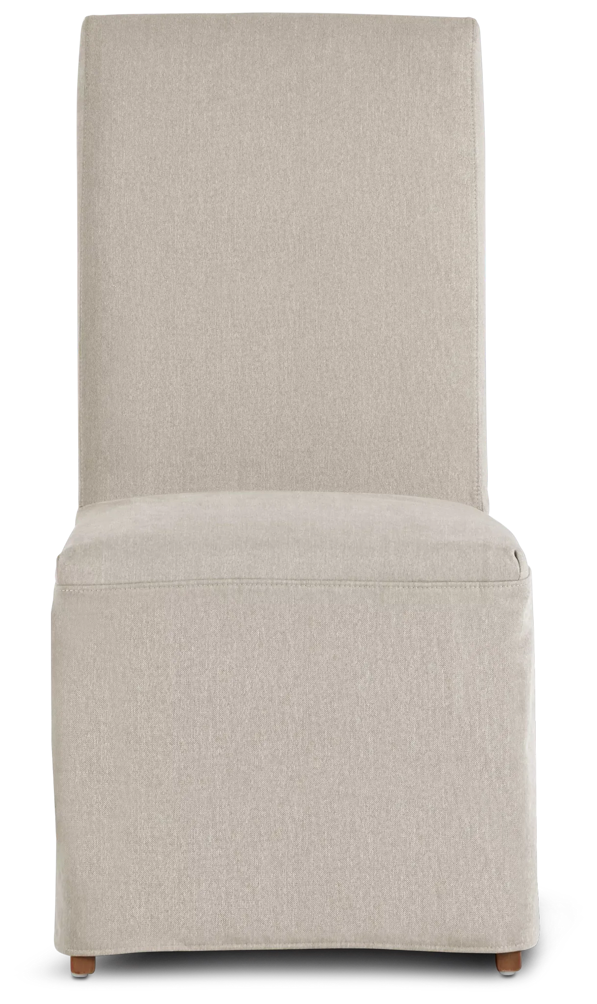 Harbor Light Beige Long Slipcover Chair With Light Tone Leg