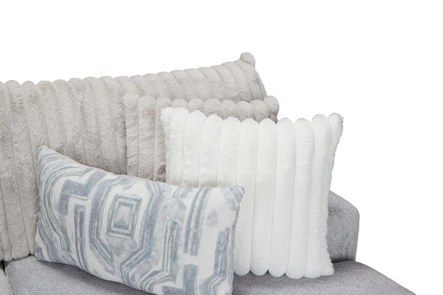 Kylie Light Gray Fabric Right Chaise Sectional