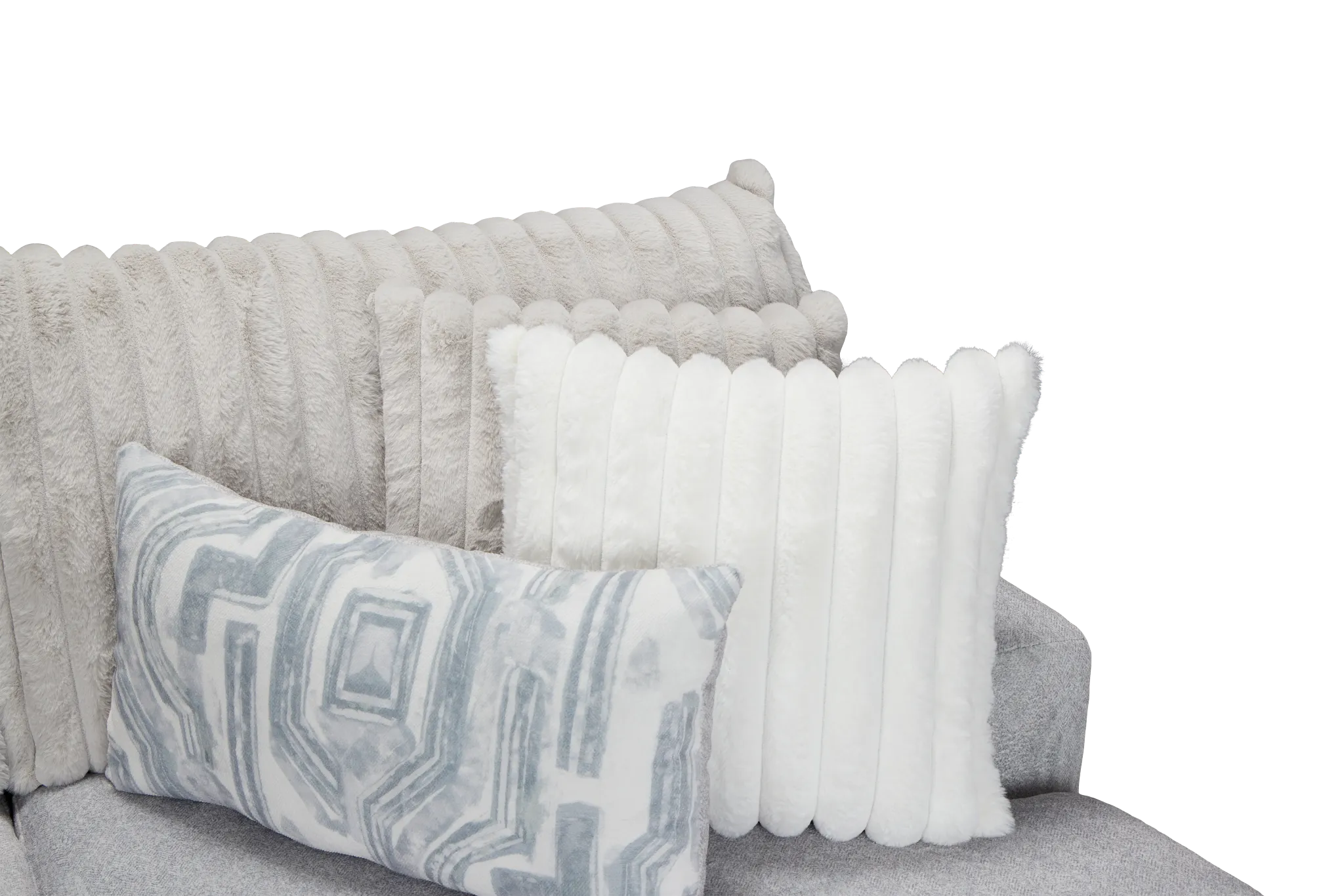 Kylie Light Gray Fabric Right Chaise Sectional