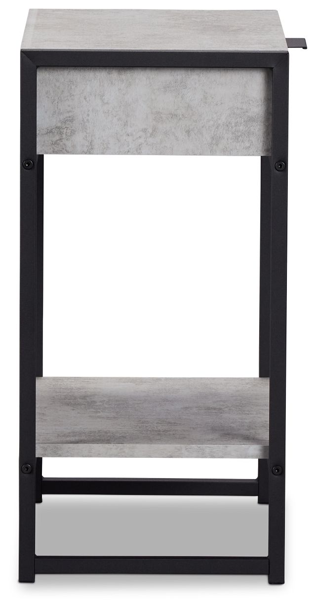 Evansville Light Gray Metal Nightstand