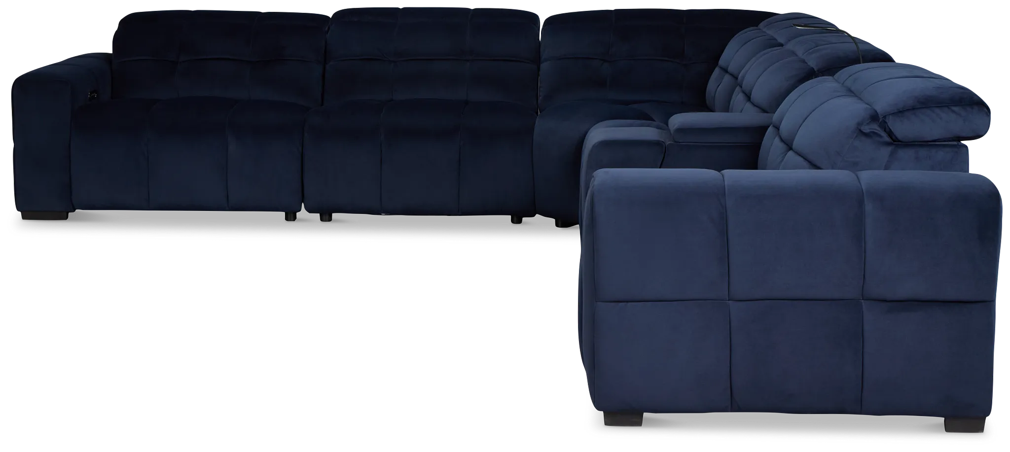 Gemma Navy Velvet Medium Dual Power 2-arm Reclining Sectional