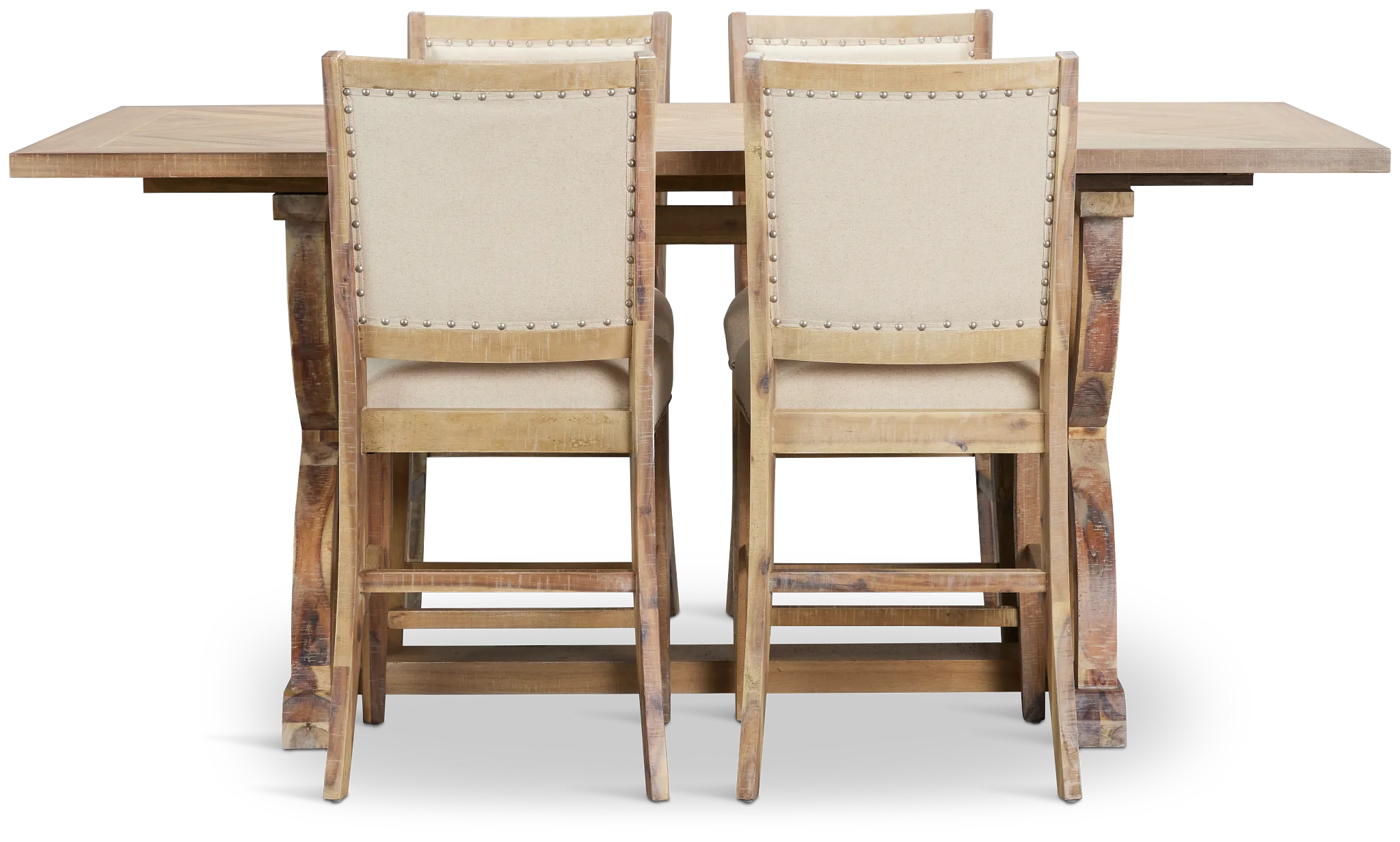 Joplin Light Tone Extension High Table & 4 Upholstered Barstools