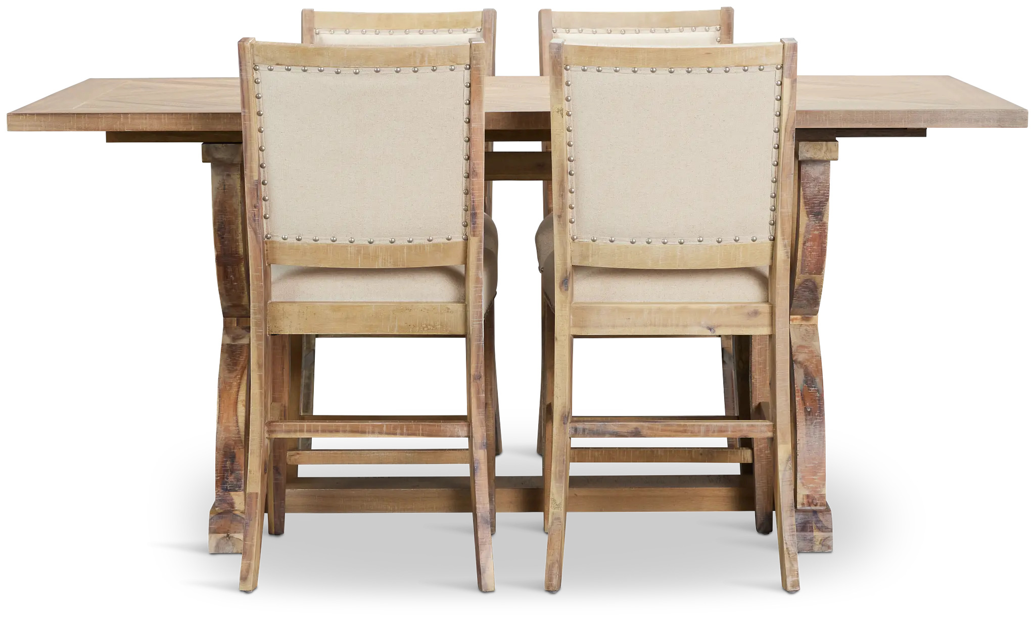 Joplin Light Tone Extension High Table & 4 Upholstered Barstools Joplin Light Tone Extension High Table & 4 Upholstered Barstools