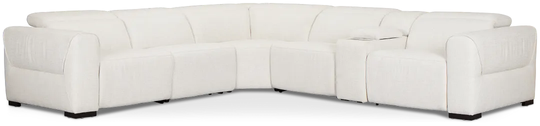 Ellis Light Beige Fabric Medium Triple Power 2-arm Sectional