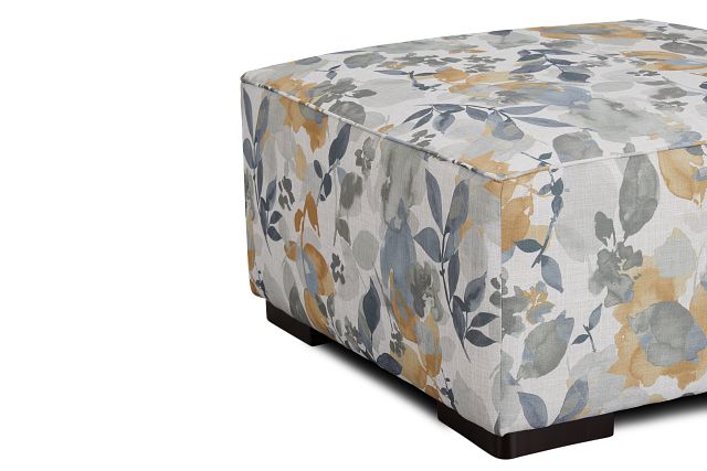 Wellstone Gray Fabric Cocktail Ottoman