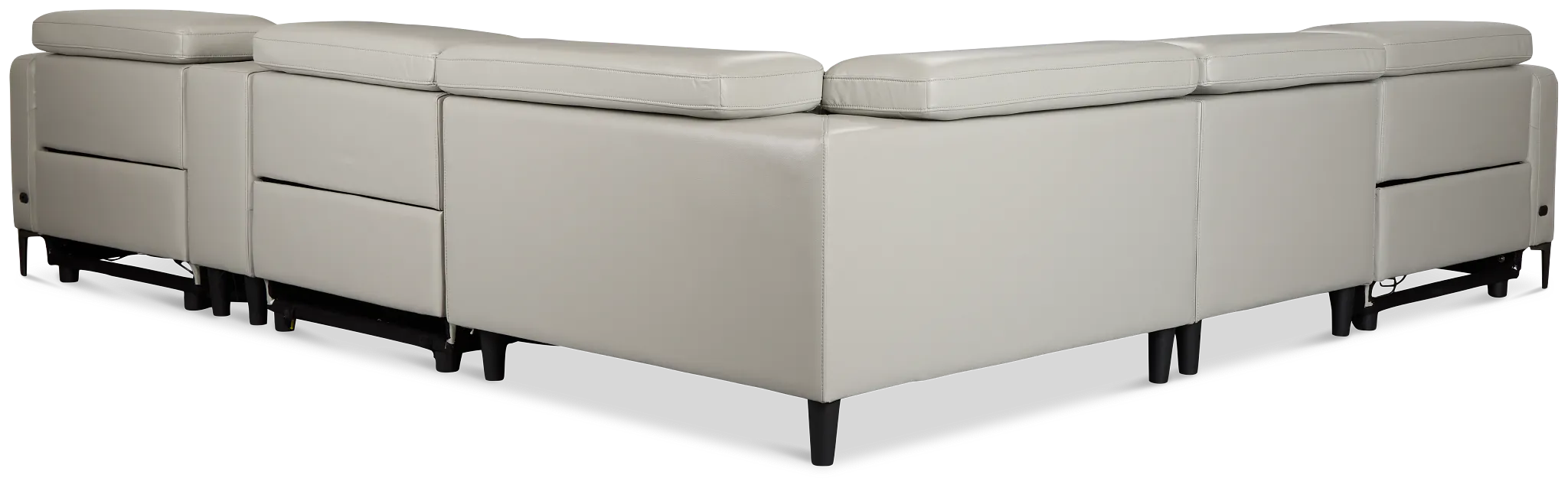 Ava Light Gray Micro Medium Triple Power 2-arm Sectional