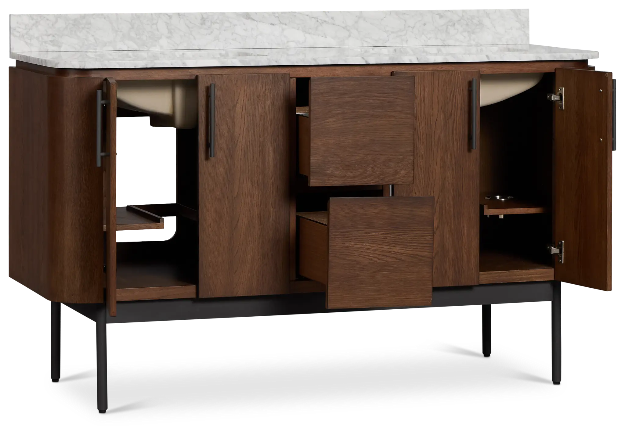 Nomad Mid Tone 60" Double Bathroom Vanity Nomad Mid Tone 60" Double Bathroom Vanity