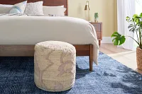 Haylen Light Brown Round Accent Pouf