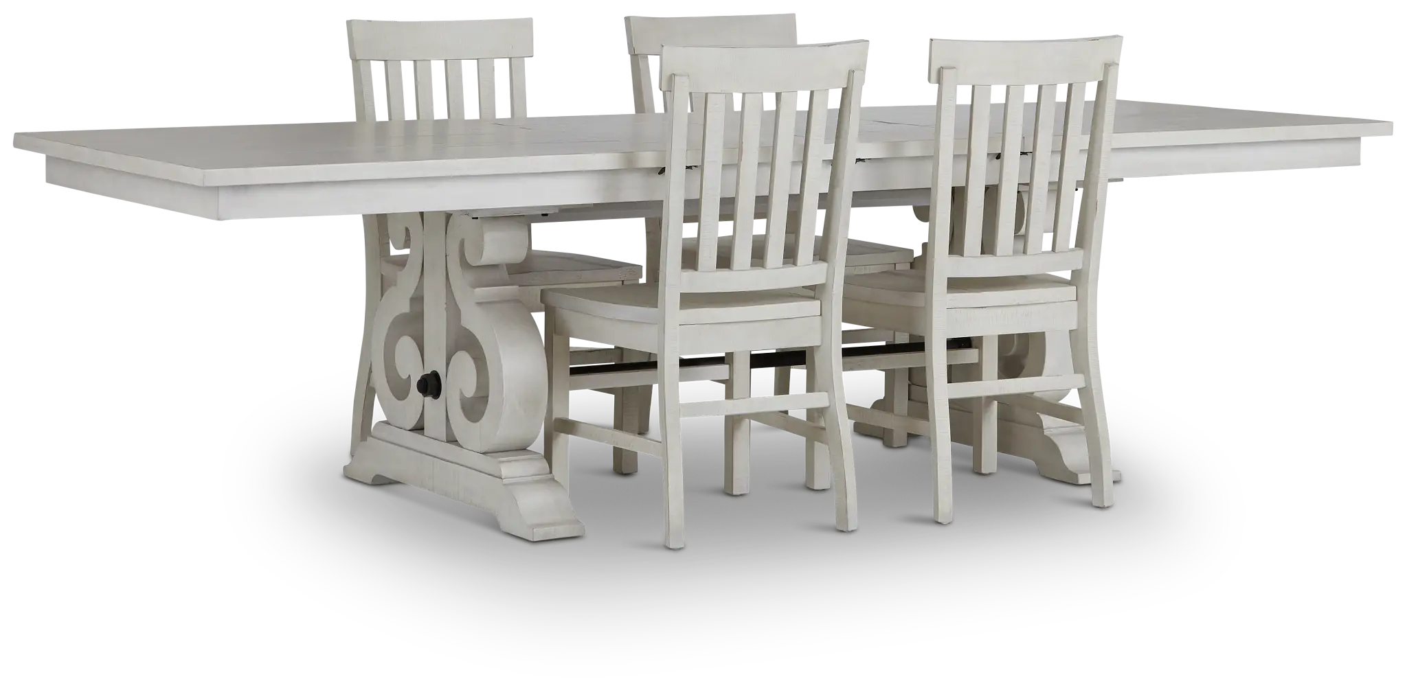 Sonoma Ivory Trestle Table & 4 Wood Chairs Sonoma Ivory Trestle Table & 4 Wood Chairs