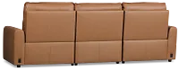 Edison Medium Brown Leather/Vinyl 3-piece Modular Power Sofa
