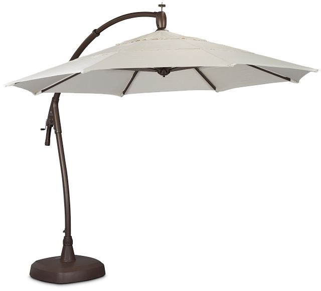 Belize White Cantilever Umbrella Set
