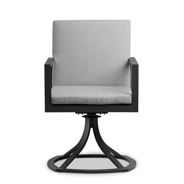 Linear Dark Gray Swivel Arm Chair