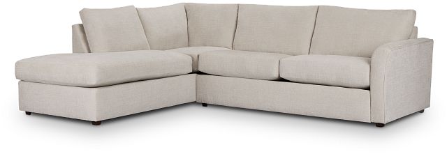 Maxie Light Beige Micro Small Left Bumper Sectional (1)