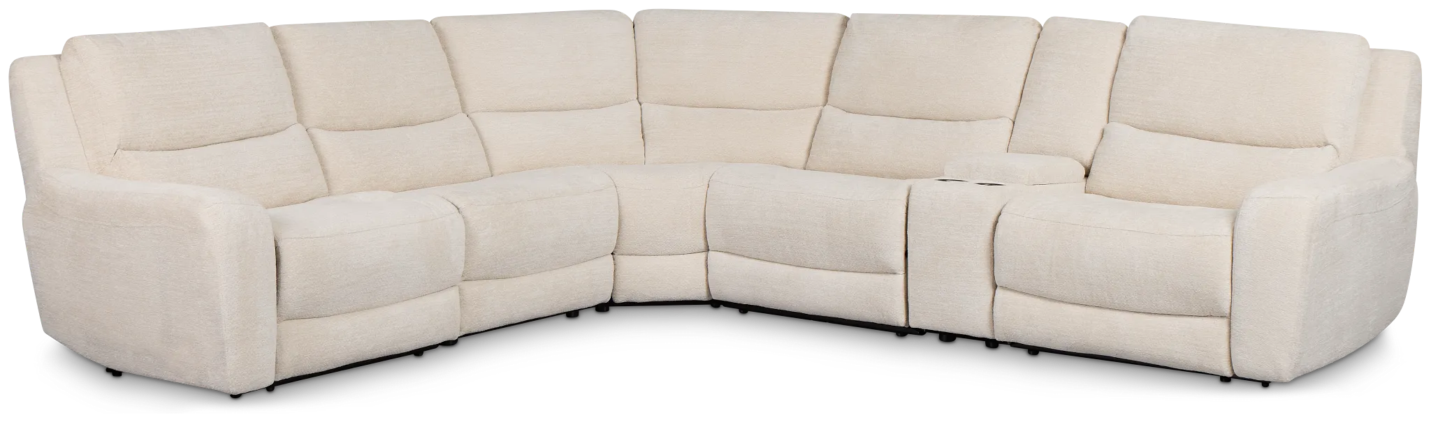 Bennett Light Beige Fabric Medium Triple Power 2-arm Sectional
