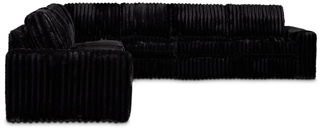 Teddy Black Fabric Large Two-arm Sectional