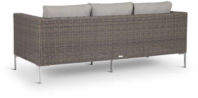 Tulum Gray Woven Sofa W/ 3 Cushion