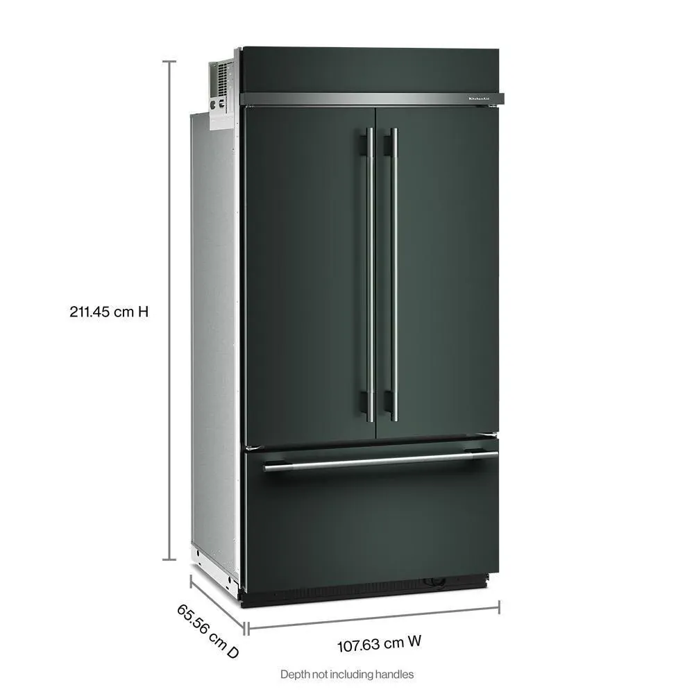 Kitchenaid 542 Series Green 42" Built In Bottom Freezer Refrigerator