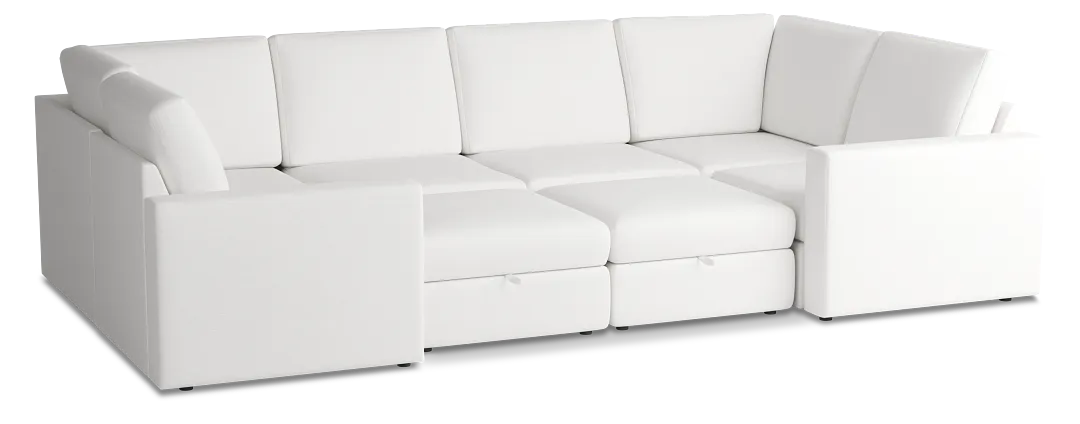 Citymod White Fabric 8-piece Pit Sectional