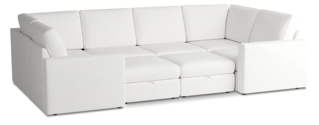 Citymod White Fabric 8-piece Pit Sectional Citymod White Fabric 8-piece Pit Sectional