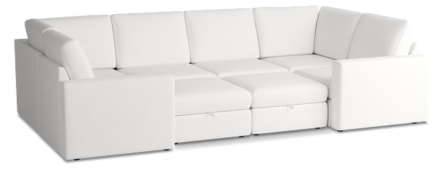 Citymod White Fabric 8-piece Pit Sectional