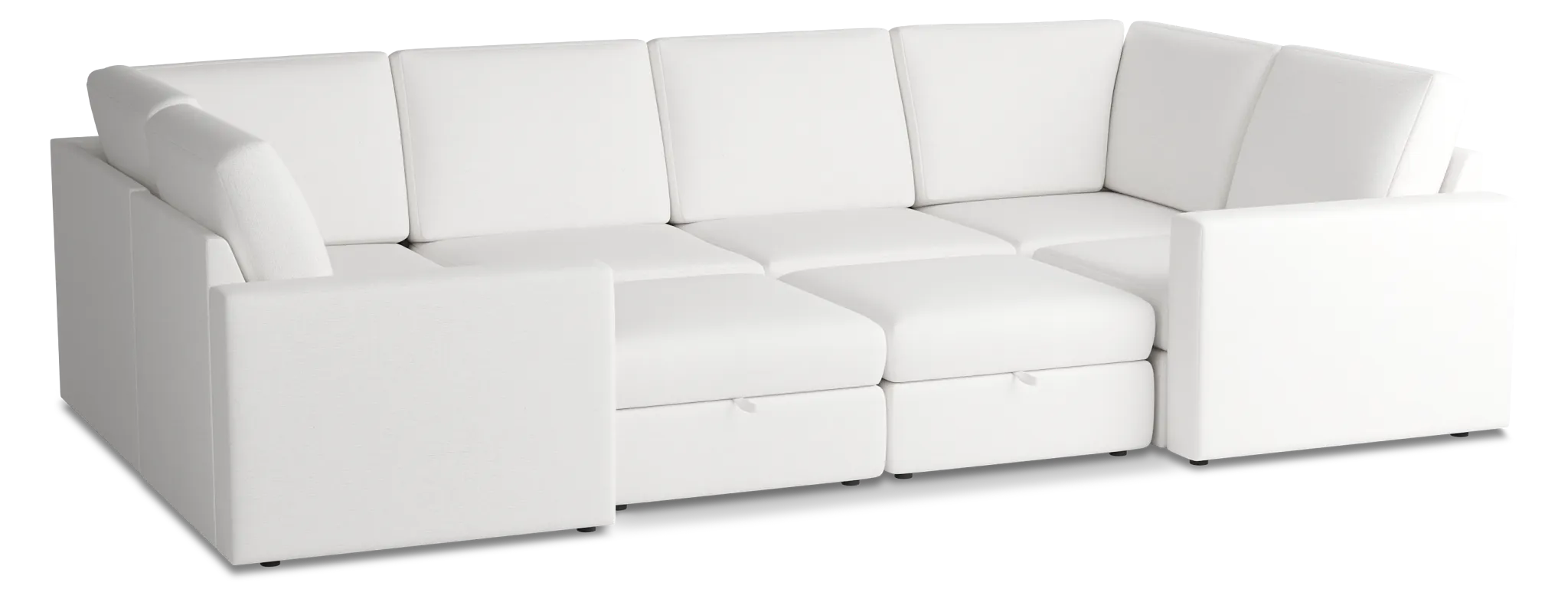 Citymod White Fabric 8-piece Pit Sectional