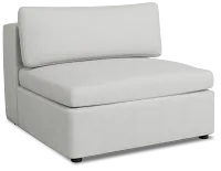 Destin Sutton Gray Fabric Armless Chair