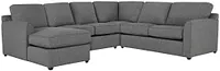 Asheville Gray Fabric Medium Left Chaise Sectional