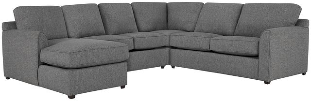 Asheville Gray Fabric Medium Left Chaise Sectional