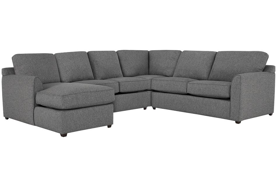Asheville Gray Fabric Medium Left Chaise Sectional