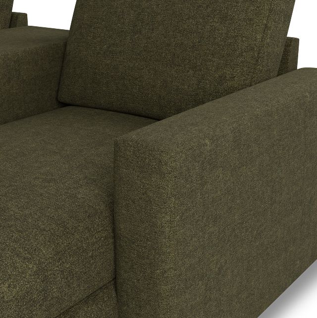 Citymod Green Fabric Small Right Chaise Sectional With Storage Console