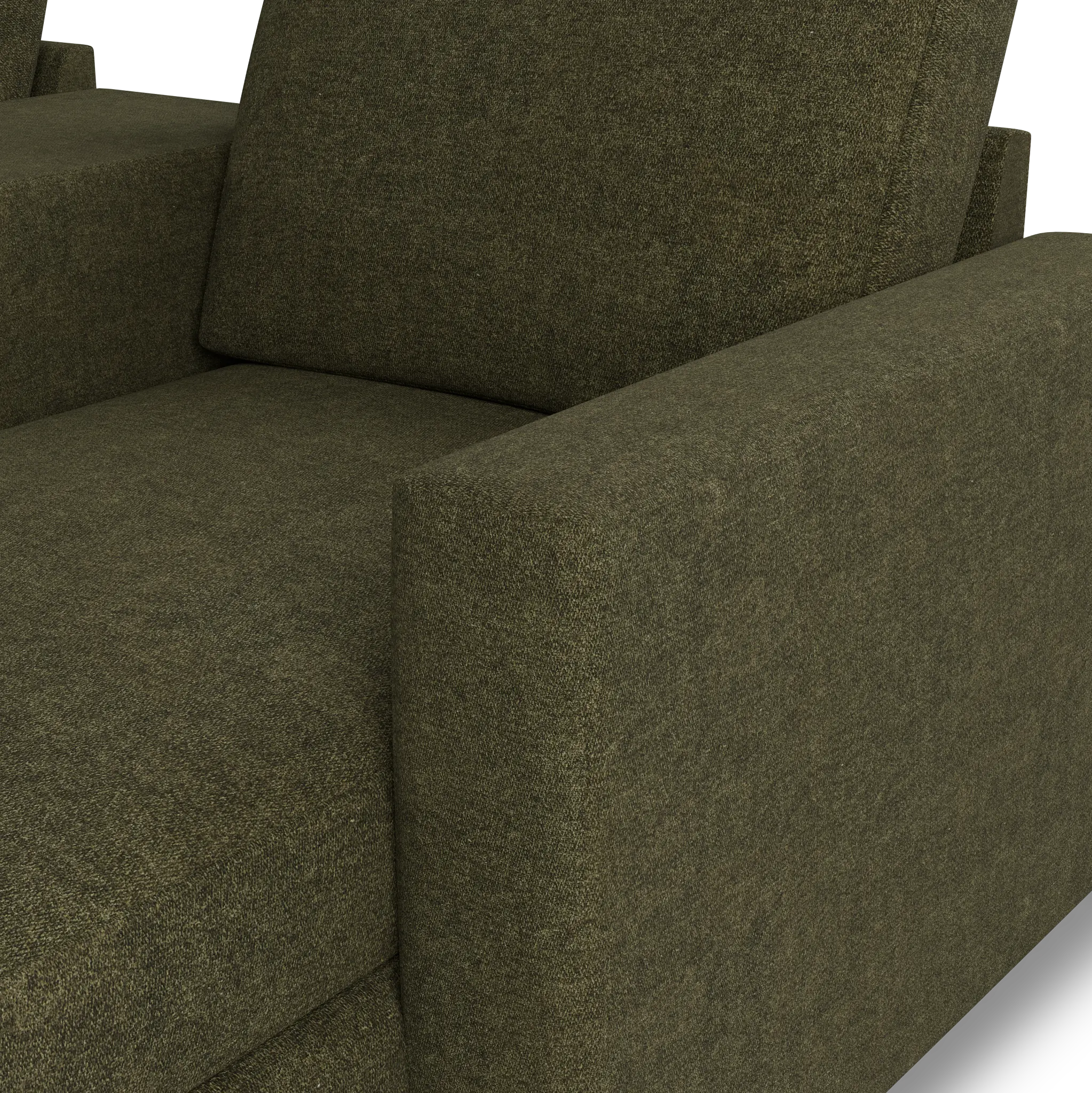 Citymod Green Fabric Small Right Chaise Sectional With Storage Console Citymod Green Fabric Small Right Chaise Sectional With Storage Console