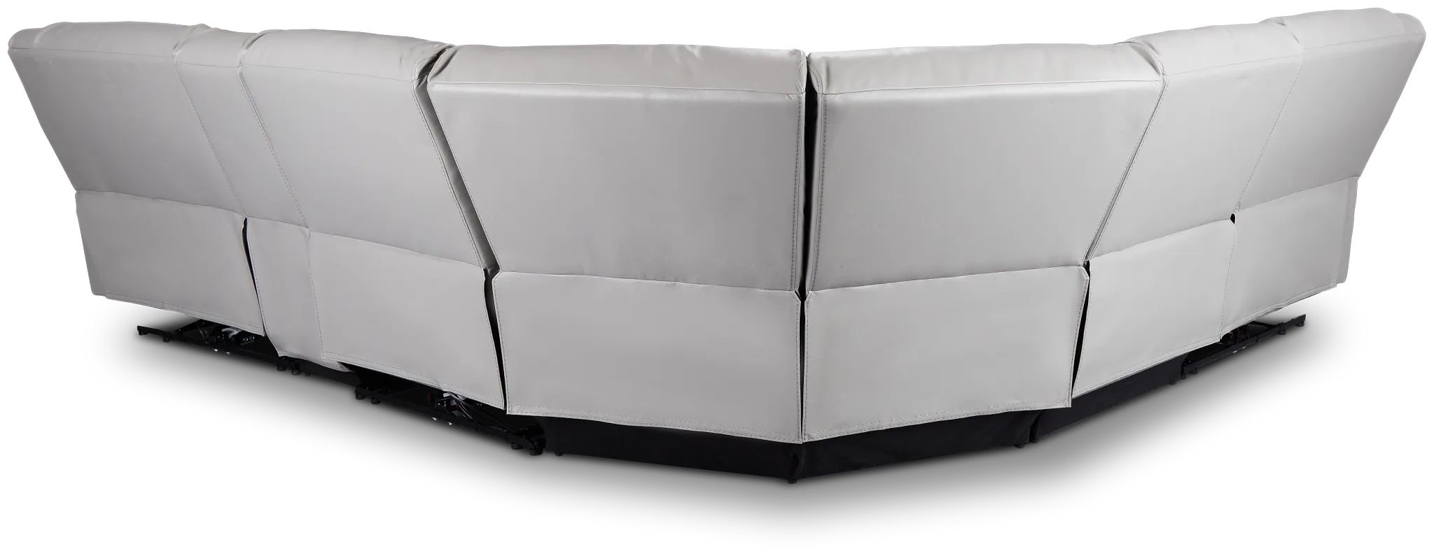 Peyton Light Gray Lthr/vinyl Medium Triple Power 2-arm Sectional