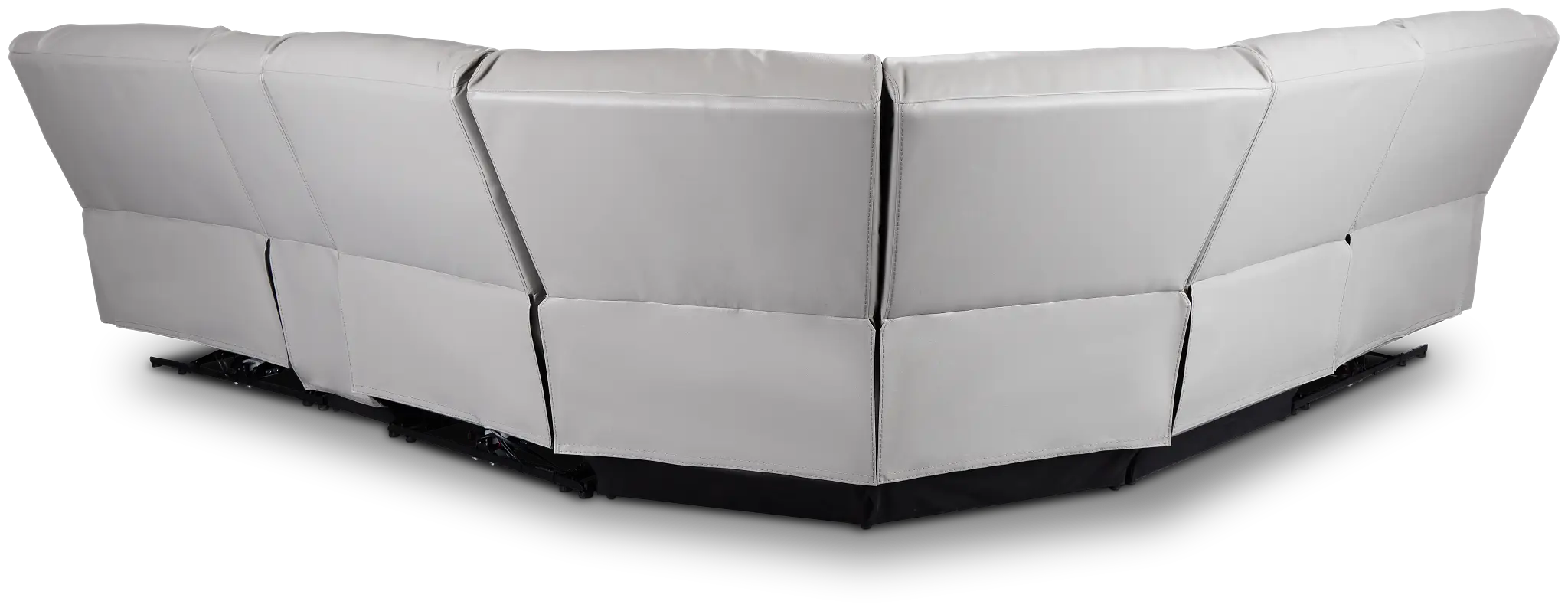 Peyton Light Gray Lthr/vinyl Medium Triple Power 2-arm Sectional Peyton Light Gray Lthr/vinyl Medium Triple Power 2-arm Sectional