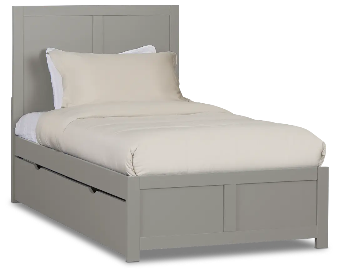 Charleston Gray Panel Bed With 2 Storage Drawers Charleston Gray Panel Bed With 2 Storage Drawers