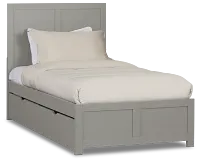 Charleston Gray Panel Bed With 2 Storage Drawers