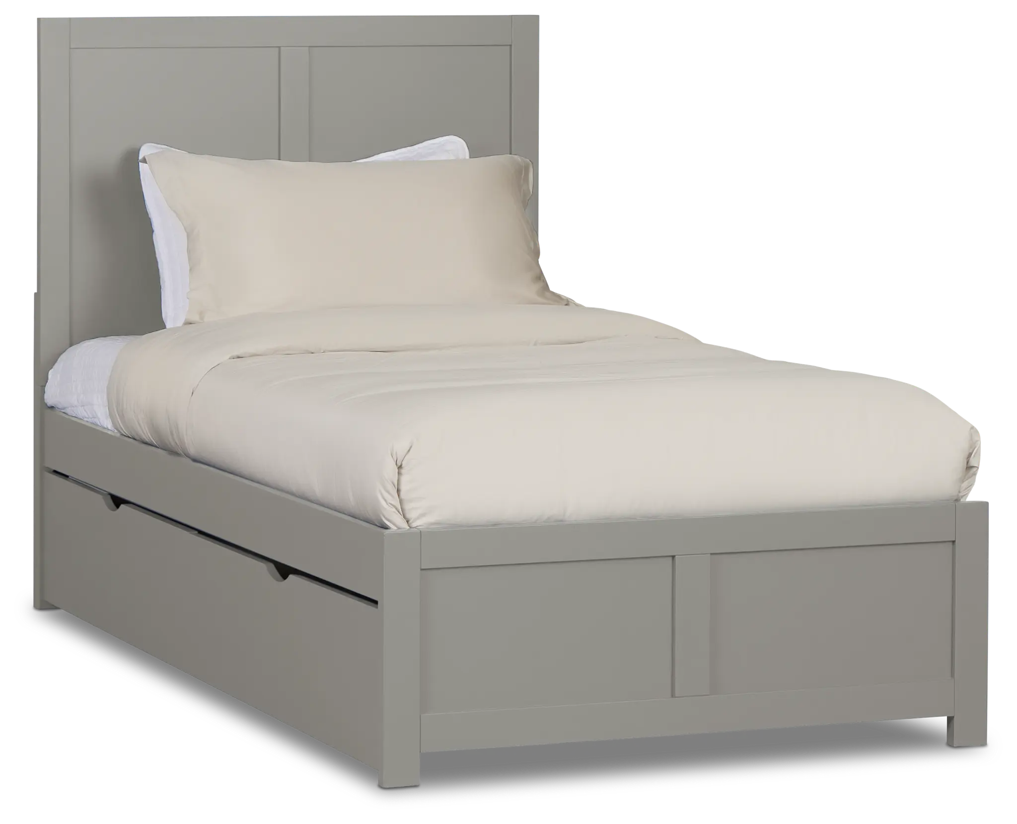 Charleston Gray Panel Bed With 2 Storage Drawers Charleston Gray Panel Bed With 2 Storage Drawers